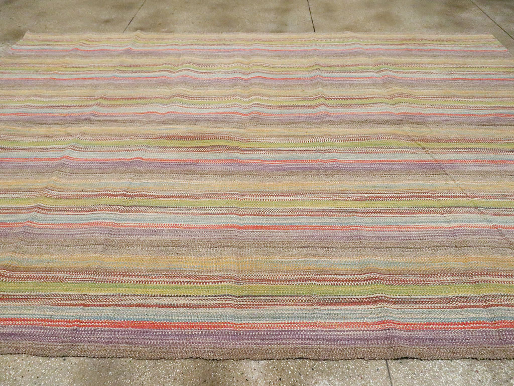 Modern Turkish Flatweave Kilim Room Size Carpet, No.30450 - Gsblank