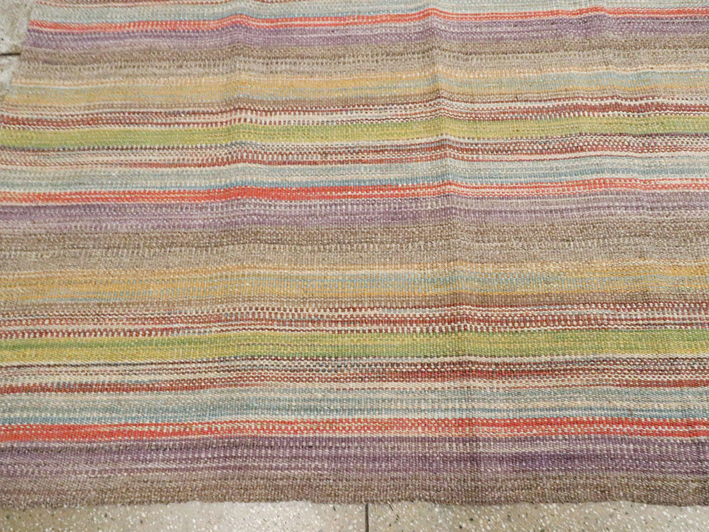 Modern Turkish Flatweave Kilim Room Size Carpet, No.30450 - Gsblank