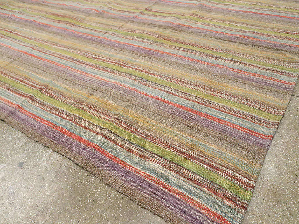 Modern Turkish Flatweave Kilim Room Size Carpet, No.30450 - Gsblank