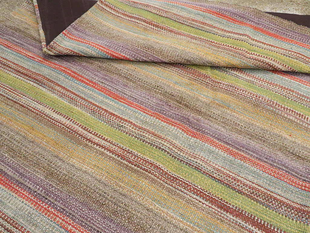 Modern Turkish Flatweave Kilim Room Size Carpet, No.30450 - Gsblank