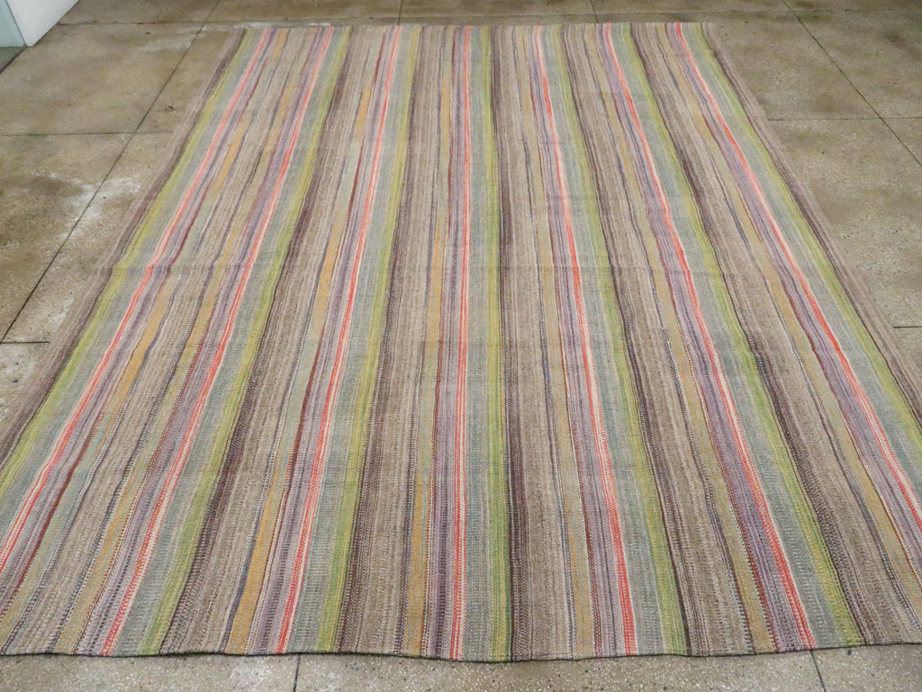 Modern Persian Flatweave Kilim Large Room Size Carpet, No.30451 - Gsblank