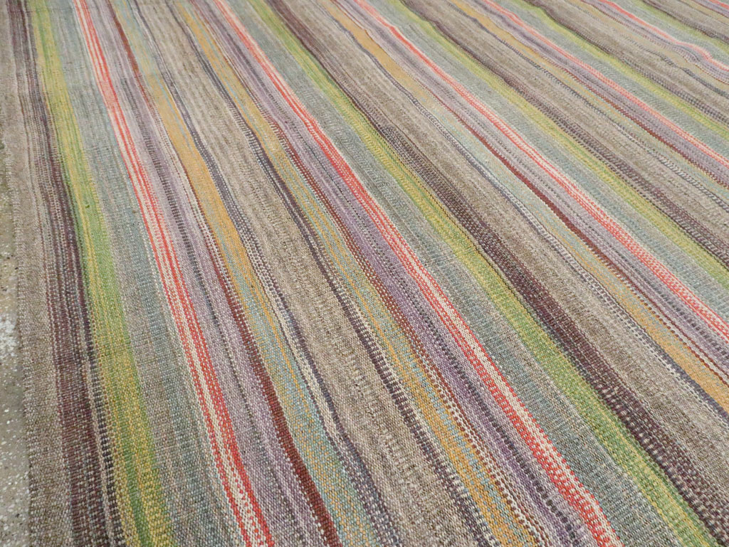 Modern Persian Flatweave Kilim Large Room Size Carpet, No.30451 - Gsblank