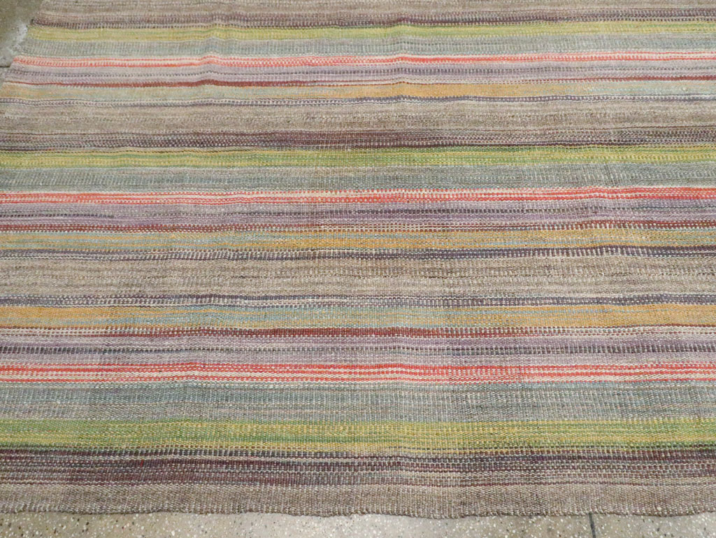 Modern Persian Flatweave Kilim Large Room Size Carpet, No.30451 - Gsblank