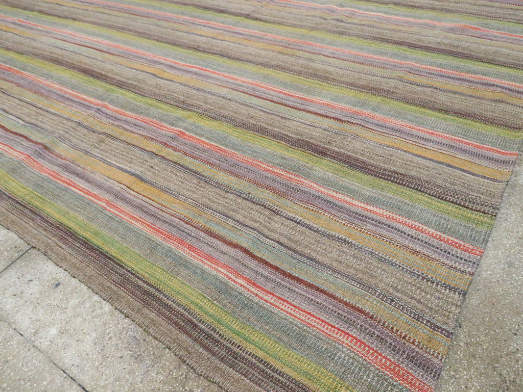 Modern Persian Flatweave Kilim Large Room Size Carpet, No.30451 - Gsblank