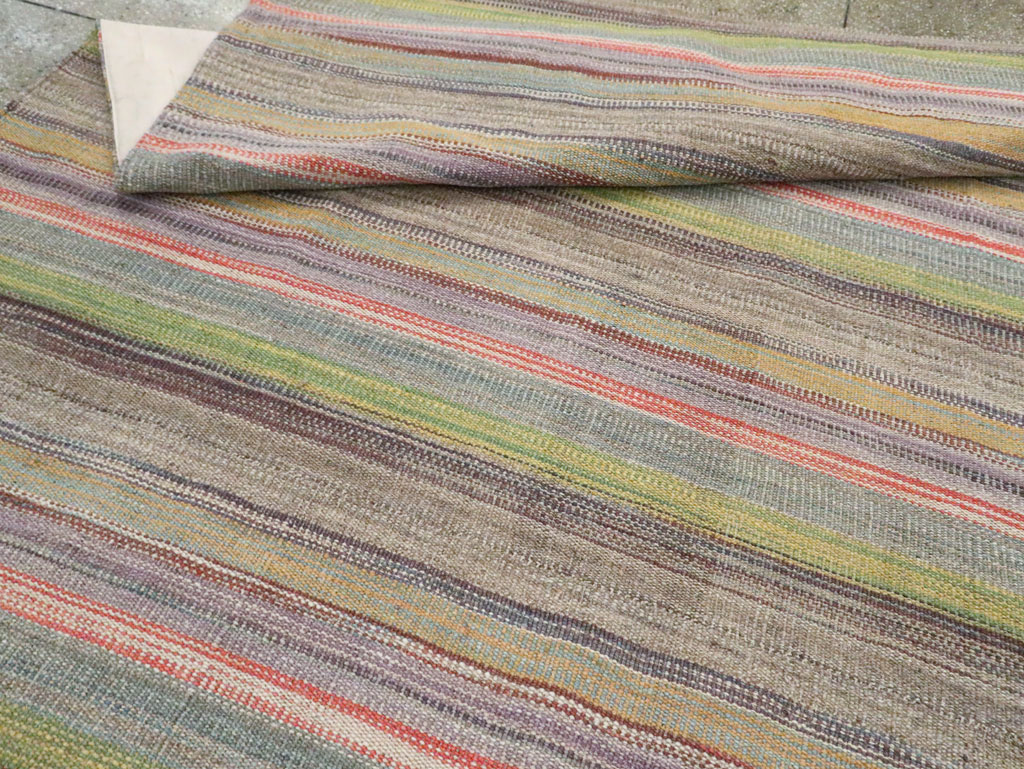 Modern Persian Flatweave Kilim Large Room Size Carpet, No.30451 - Gsblank