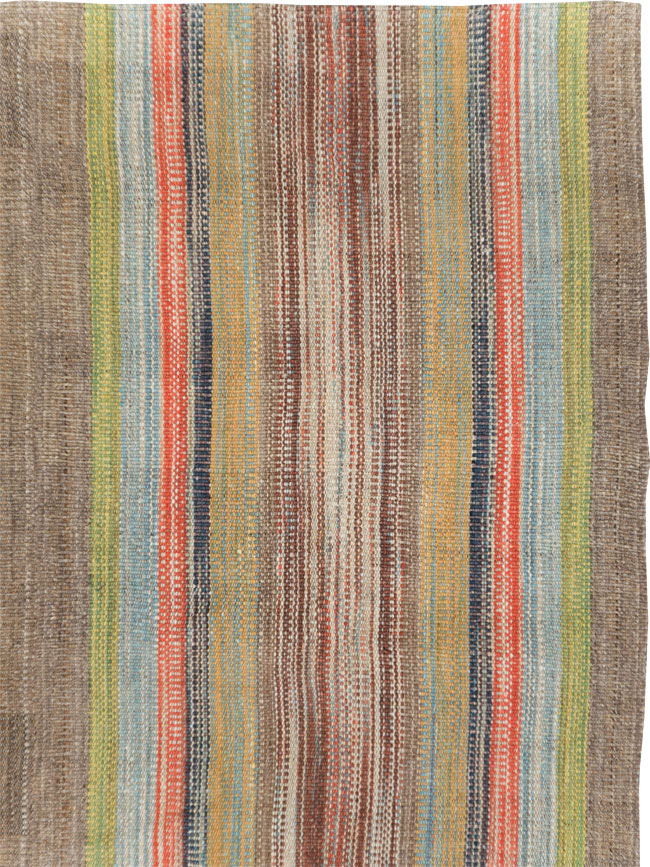 Modern Turkish Flatweave Kilim Room Size Carpet, No.30452 - Gsblank