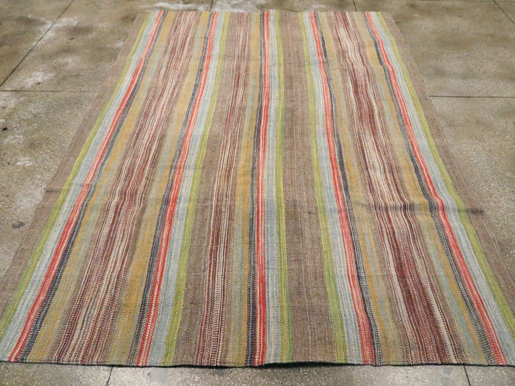 Modern Turkish Flatweave Kilim Room Size Carpet, No.30452 - Gsblank