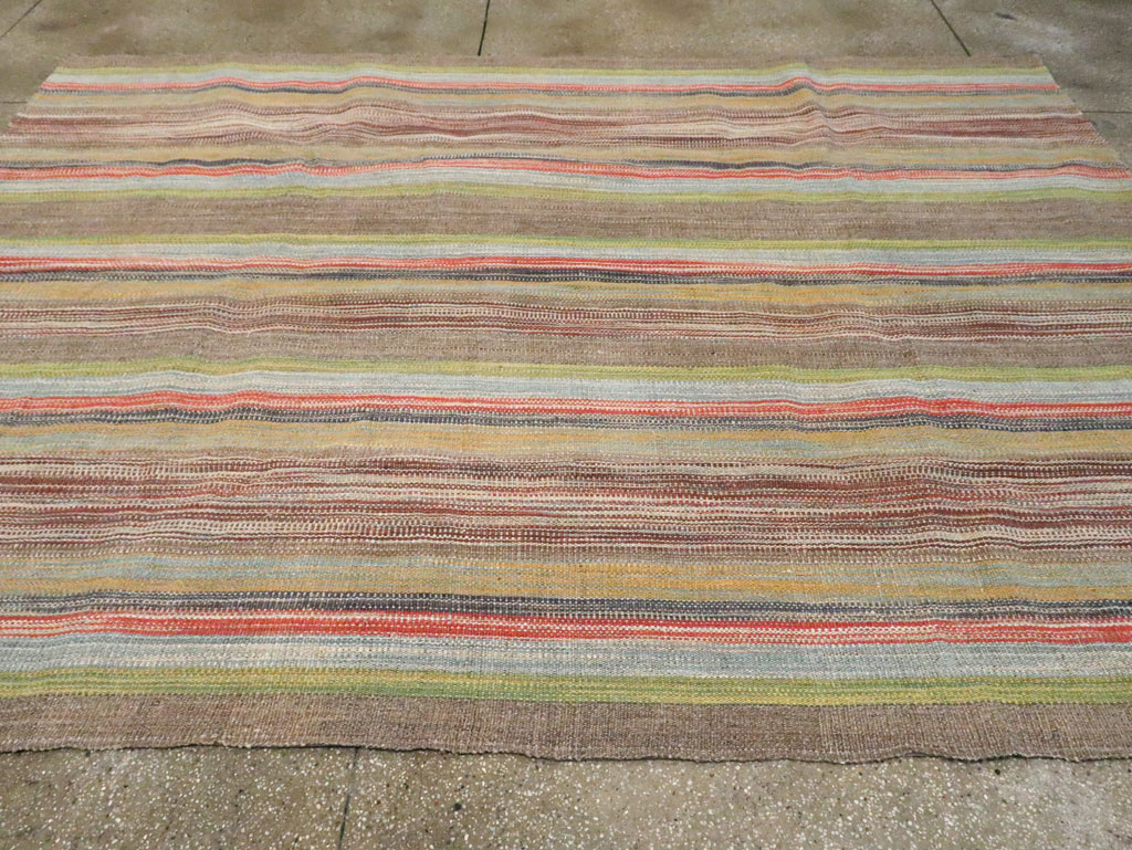 Modern Turkish Flatweave Kilim Room Size Carpet, No.30452 - Gsblank
