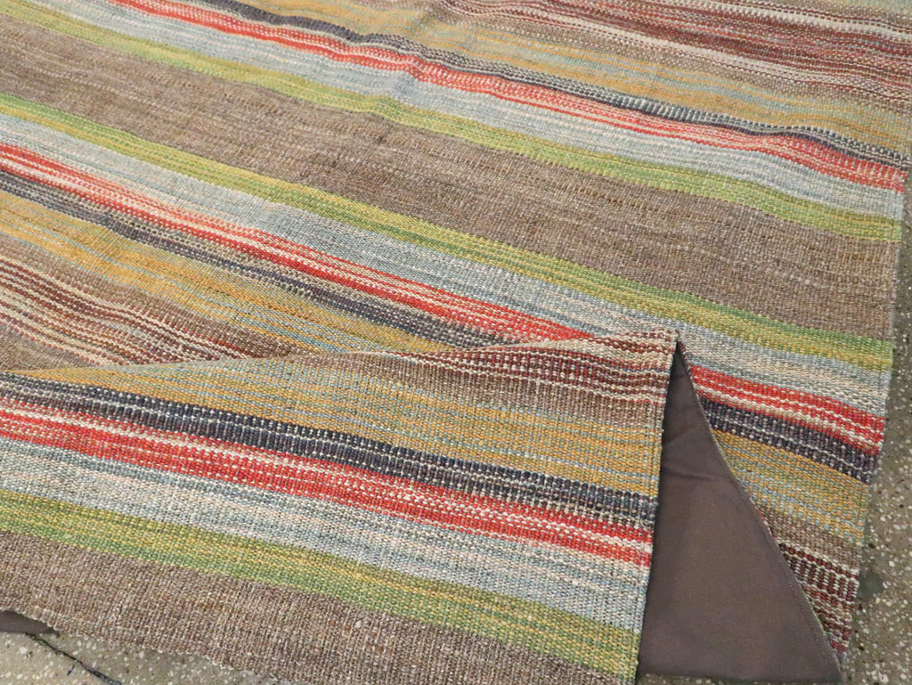 Modern Turkish Flatweave Kilim Room Size Carpet, No.30452 - Gsblank