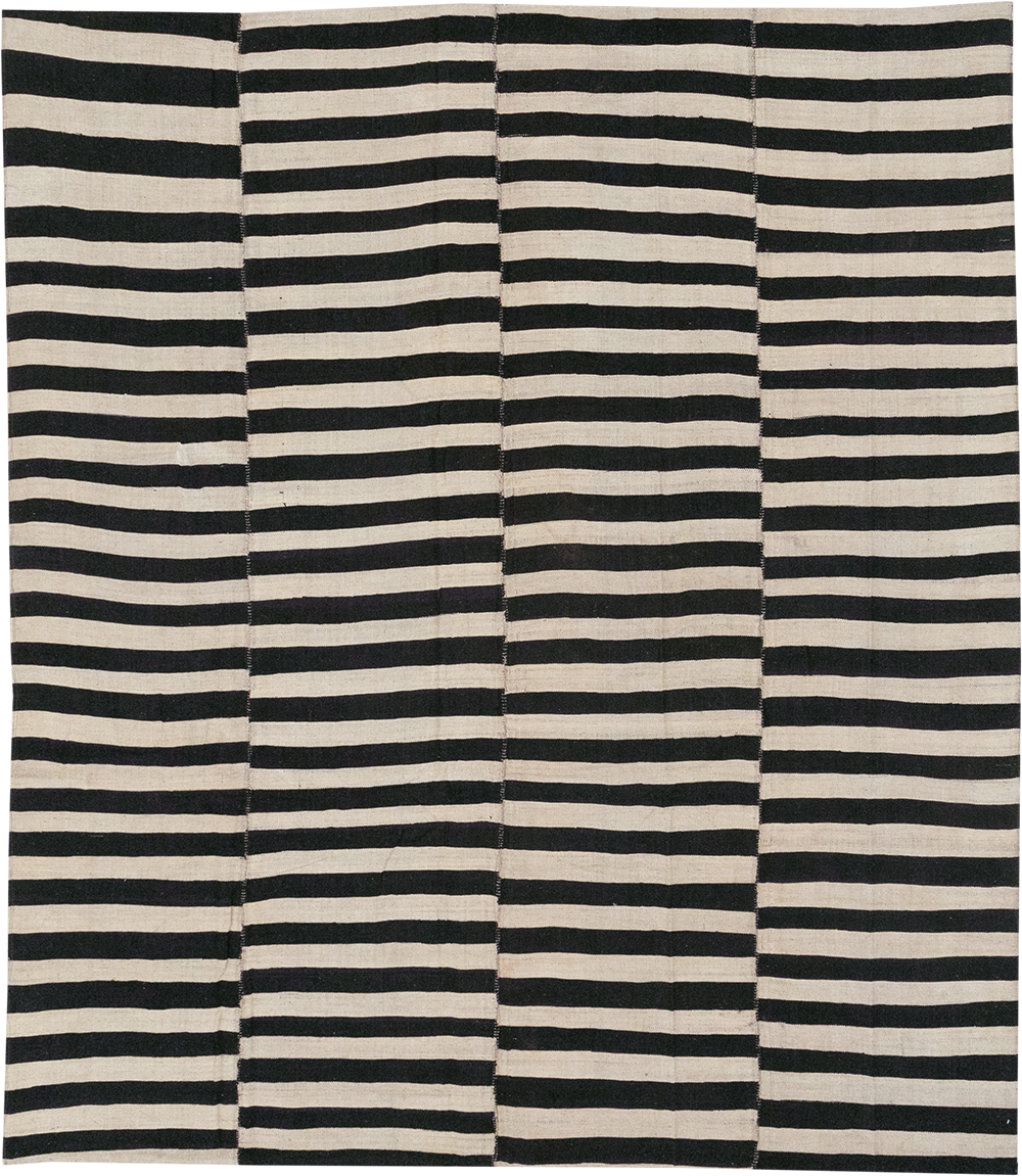 Vintage Persian Flatweave Kilim Small Room Size Carpet, No.30462 - Gsblank