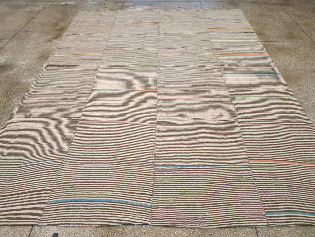 Contemporary Persian Flatweave Kilim Room Size Carpet, No.30466 - Gsblank