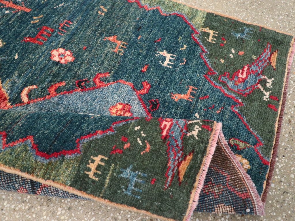 Vintage Persian Gabbeh Throw Rug, No.30475 - Gsblank