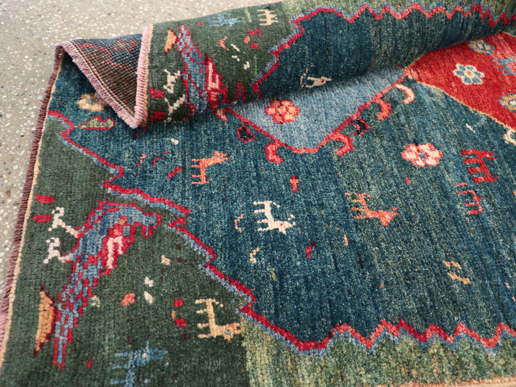 Vintage Persian Gabbeh Throw Rug, No.30475 - Gsblank