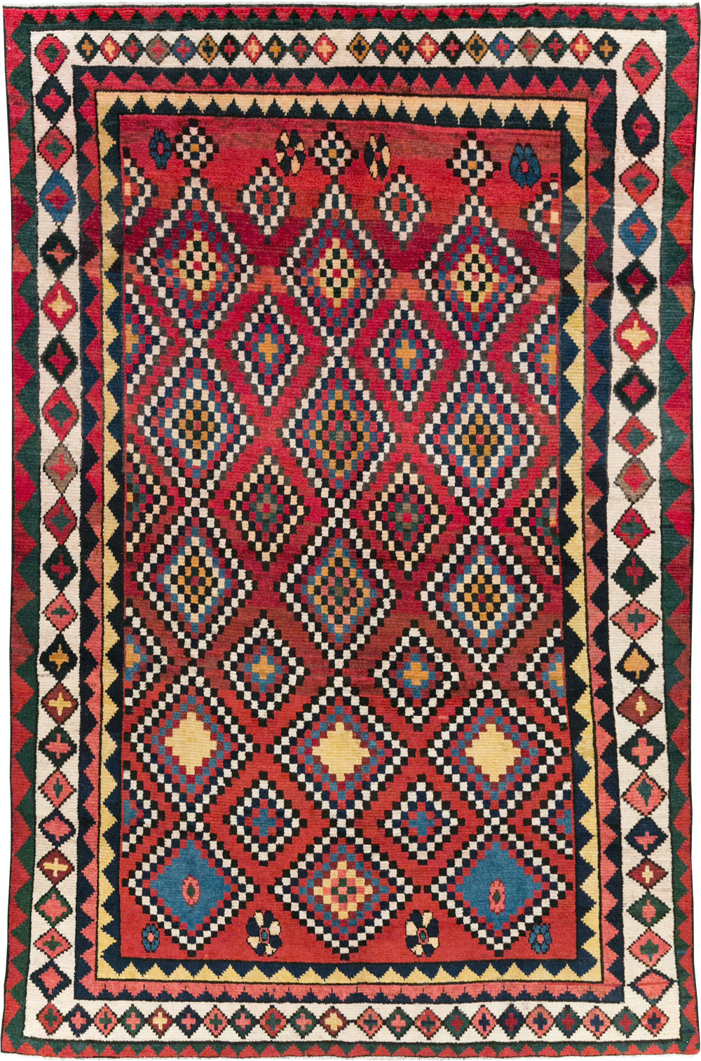 Vintage Persian Gabbeh Accent Rug, No.30476 - Gsblank