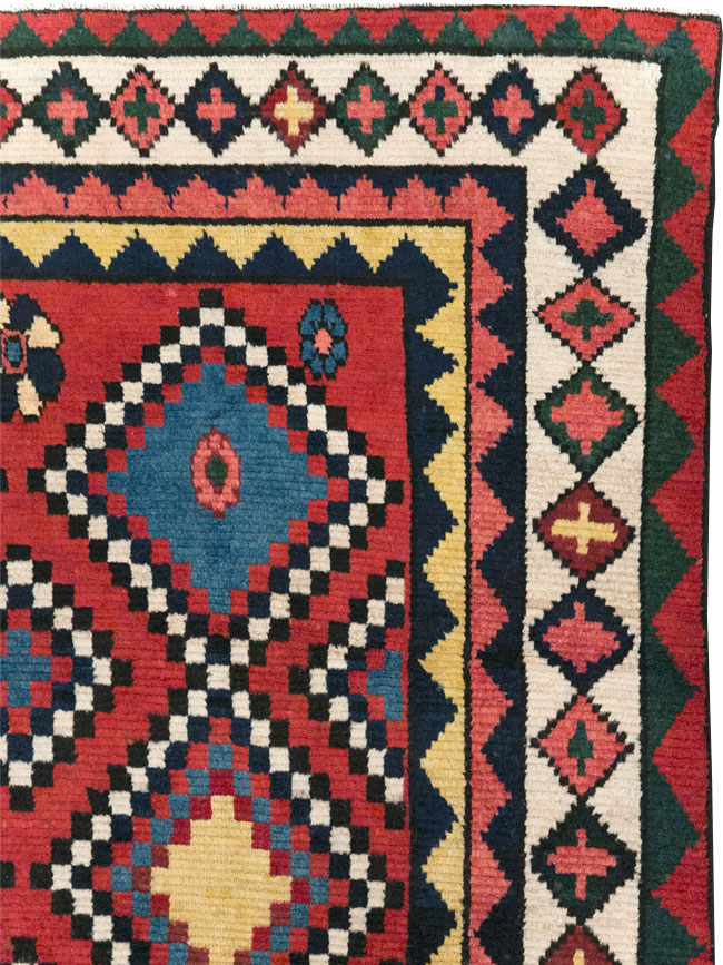 Vintage Persian Gabbeh Accent Rug, No.30476 - Gsblank