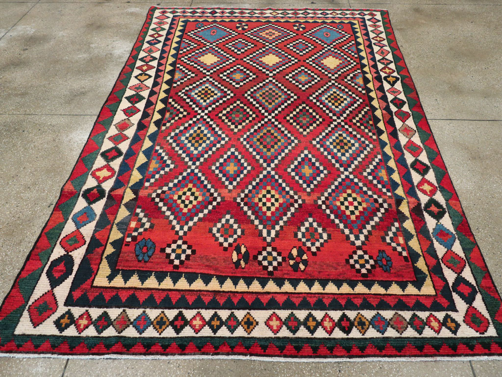 Vintage Persian Gabbeh Accent Rug, No.30476 - Gsblank