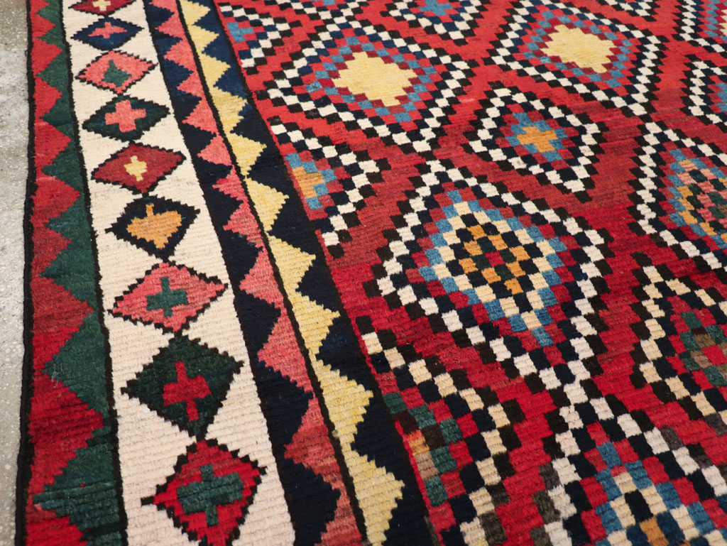 Vintage Persian Gabbeh Accent Rug, No.30476 - Gsblank