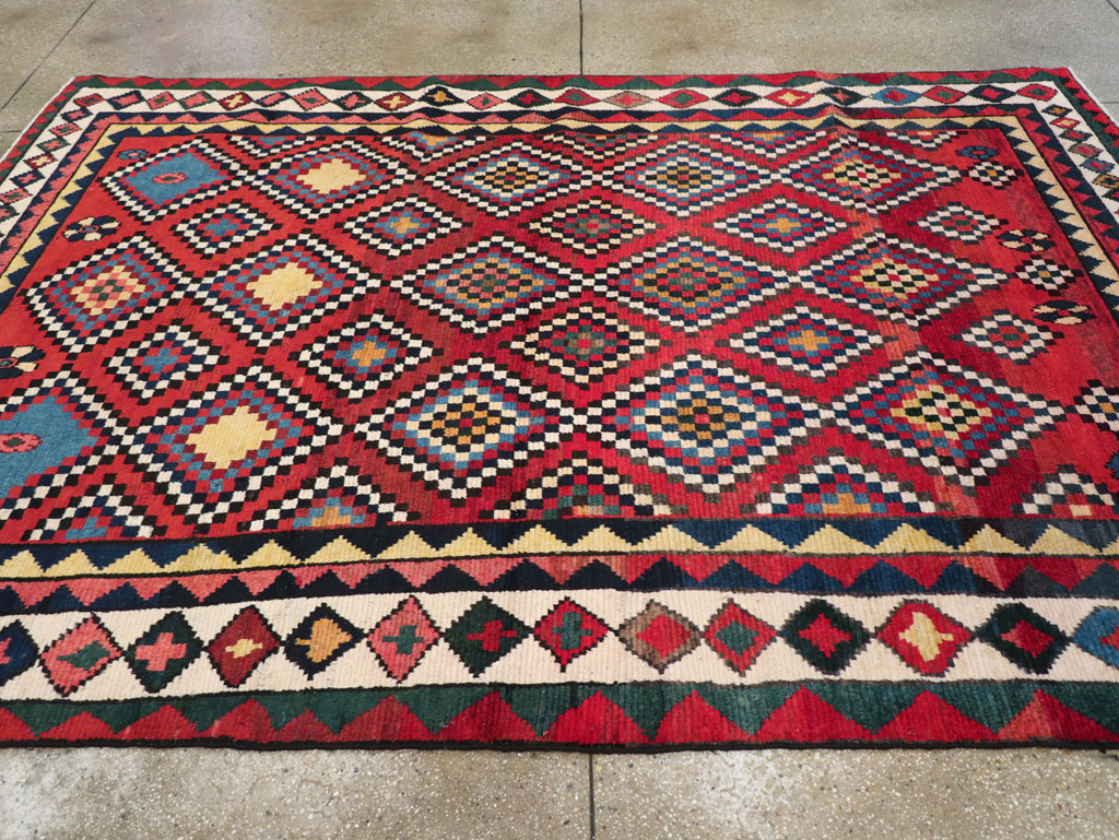 Vintage Persian Gabbeh Accent Rug, No.30476 - Gsblank