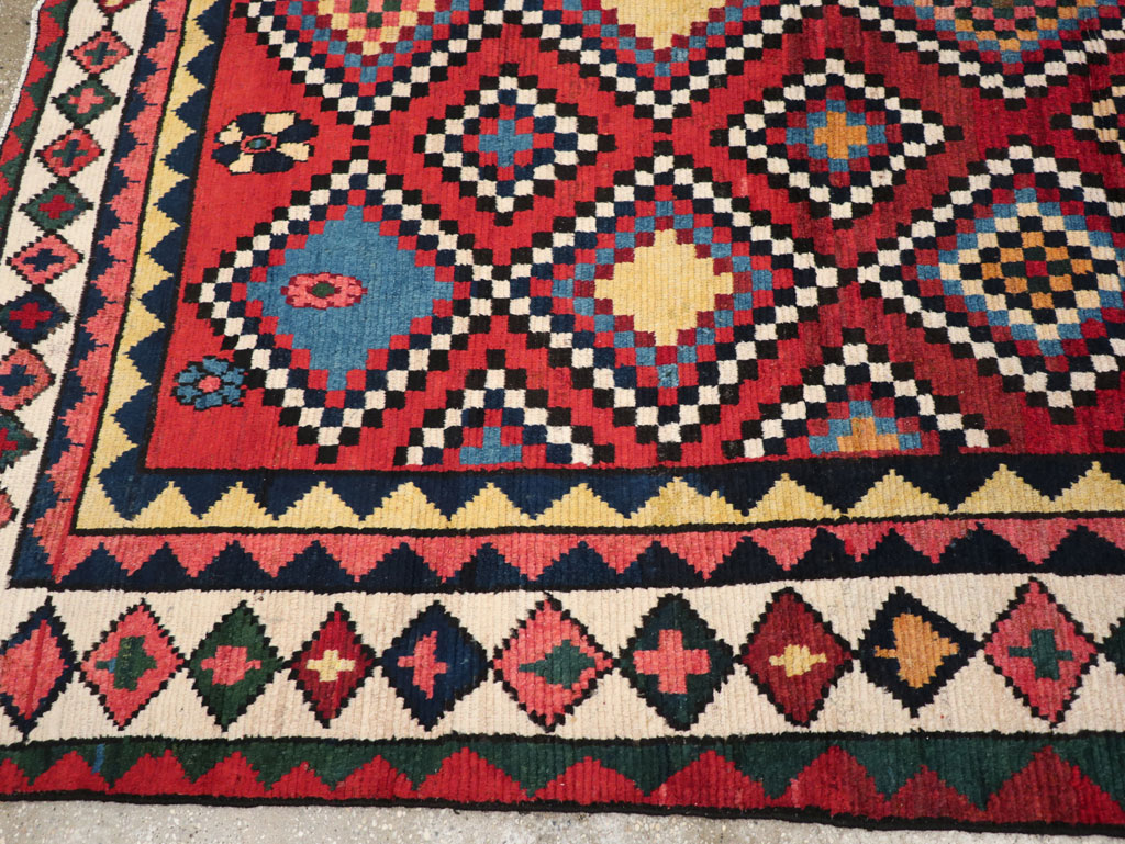 Vintage Persian Gabbeh Accent Rug, No.30476 - Gsblank