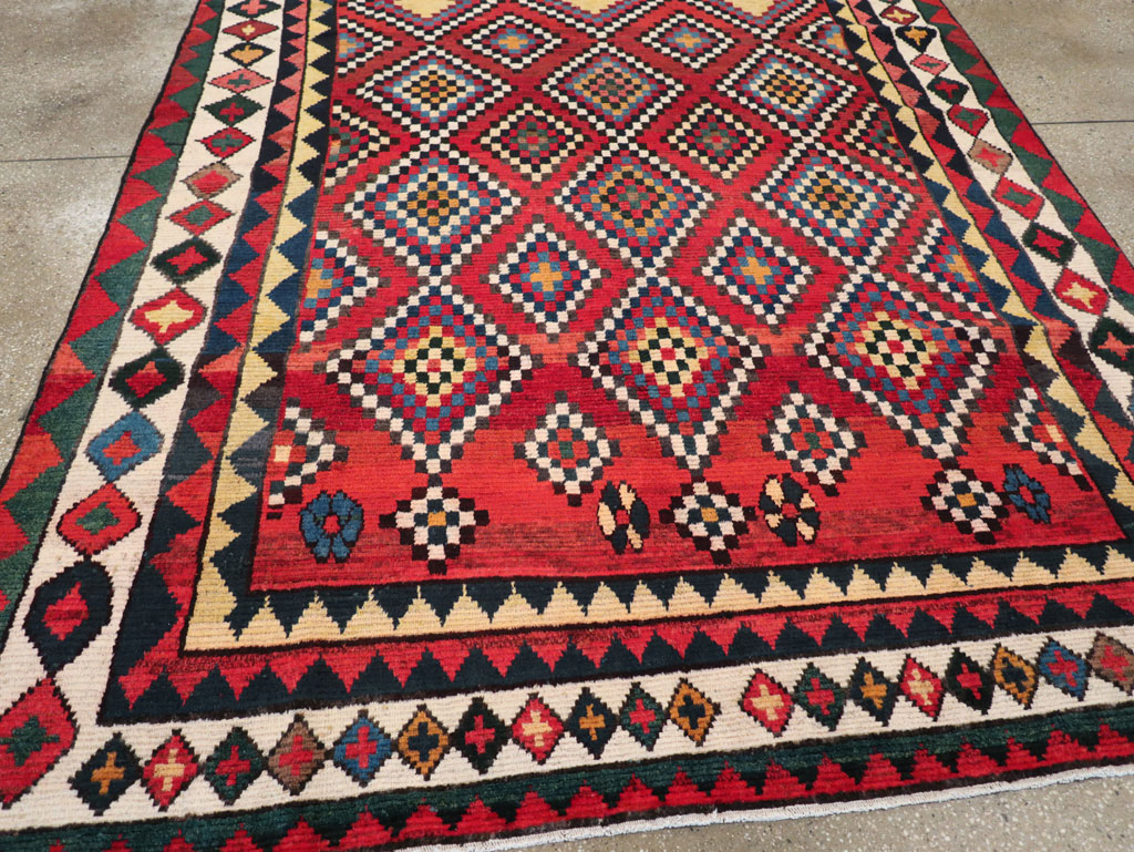 Vintage Persian Gabbeh Accent Rug, No.30476 - Gsblank