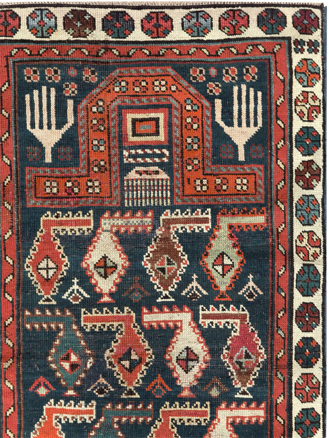 Antique Caucasian Throw Rug, No.30488 - Gsblank