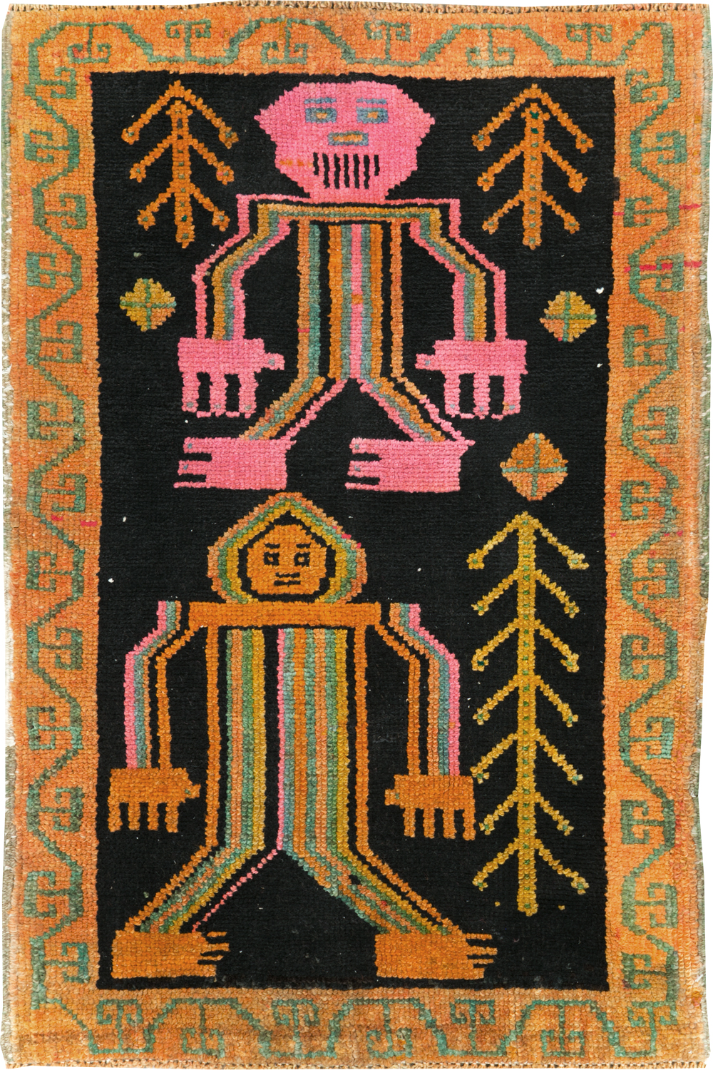 Vintage Pictorial Anatolian Rugs, No.30491 - Gsblank