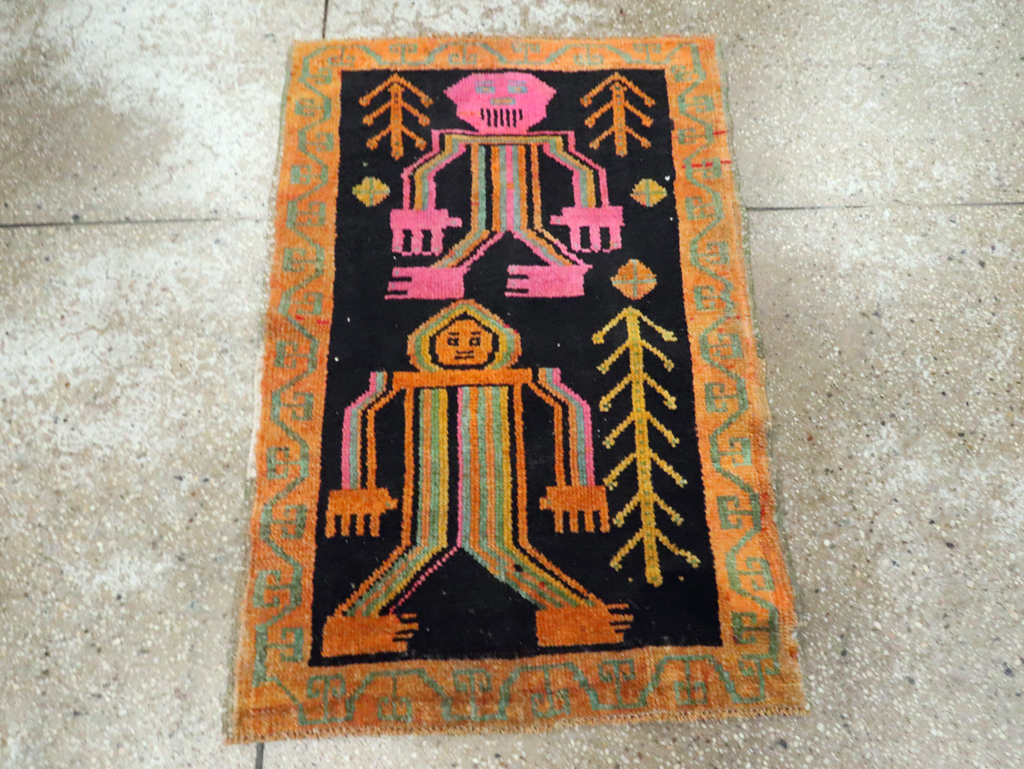 Vintage Pictorial Anatolian Rugs, No.30491 - Gsblank
