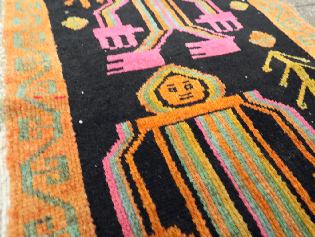 Vintage Pictorial Anatolian Rugs, No.30491 - Gsblank