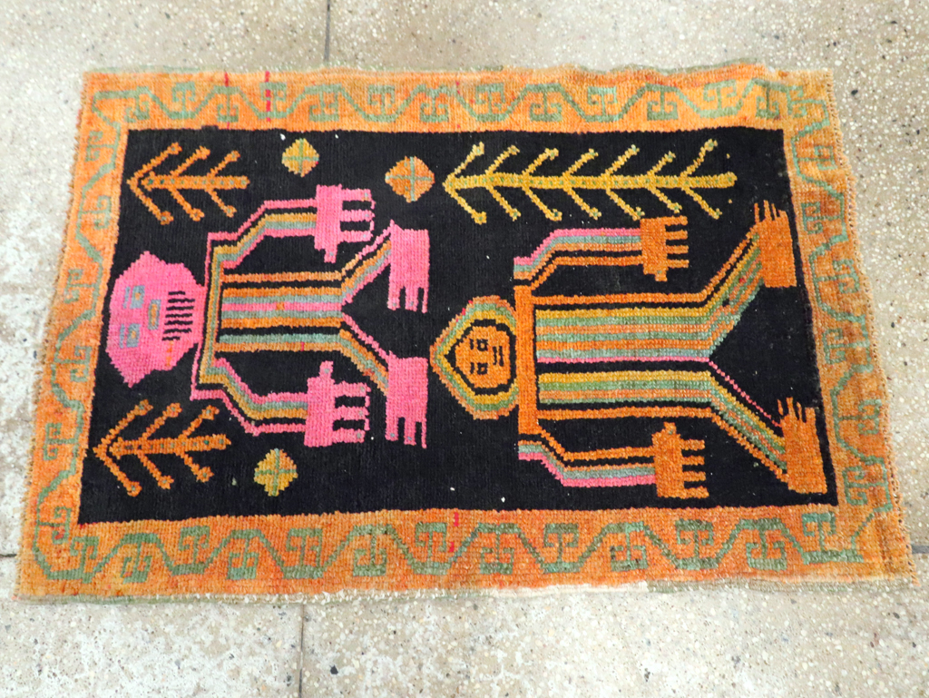 Vintage Pictorial Anatolian Rugs, No.30491 - Gsblank