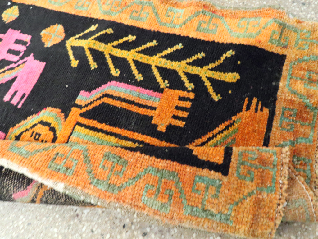 Vintage Pictorial Anatolian Rugs, No.30491 - Gsblank