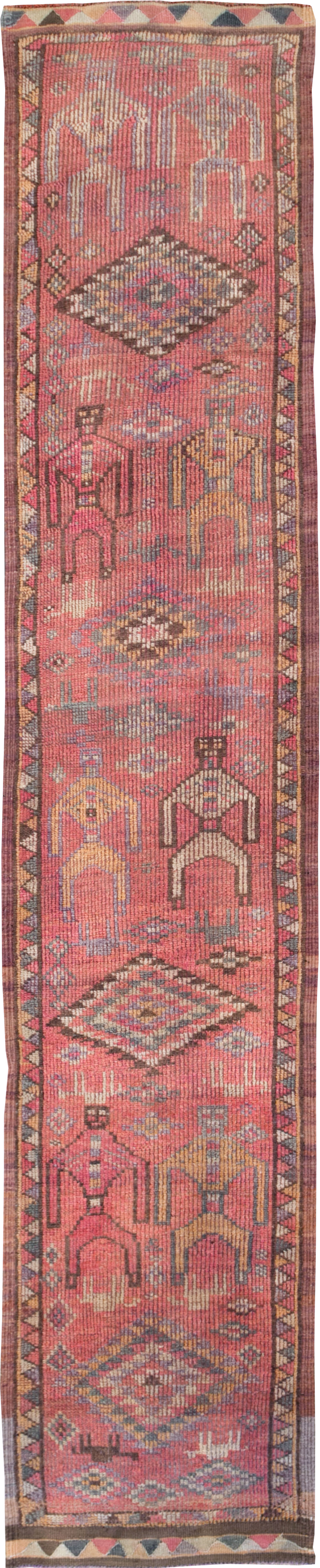 Vintage Turkish Anatolian Pictorial Runner, No.30492 - Gsblank