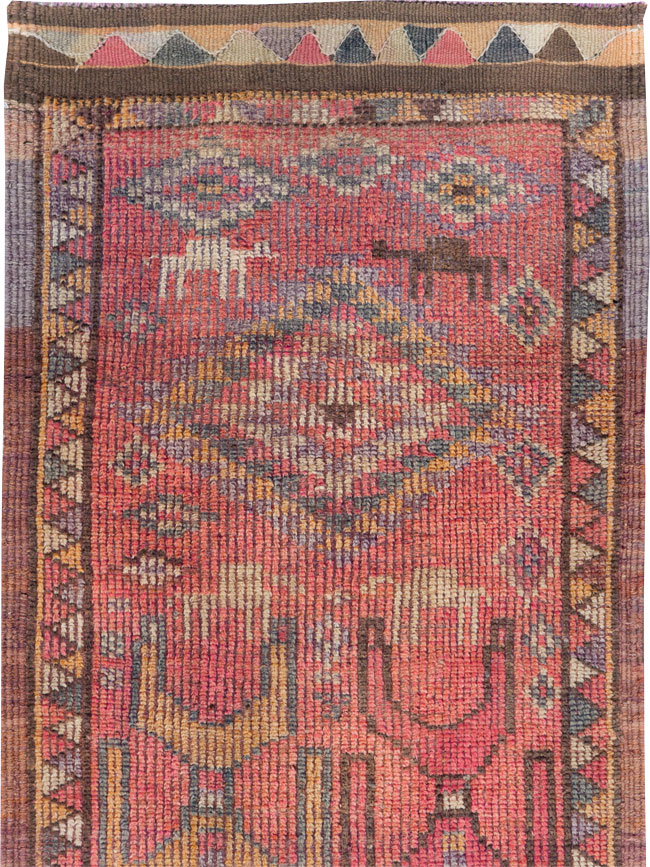 Vintage Turkish Anatolian Pictorial Runner, No.30492 - Gsblank