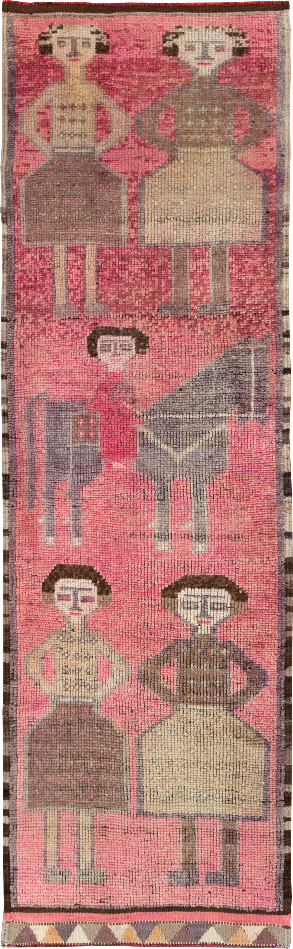 Vintage Turkish Anatolian Pictorial Runner, No.30493 - Gsblank