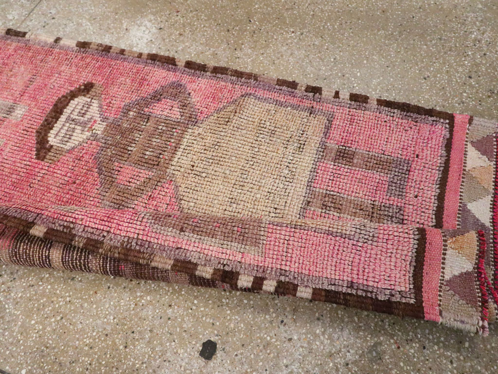 Vintage Turkish Anatolian Pictorial Runner, No.30493 - Gsblank