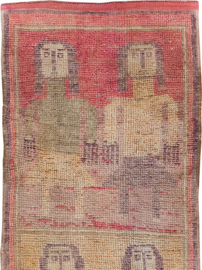 Vintage Turkish Anatolian Pictorial Runner, No.30494 - Gsblank