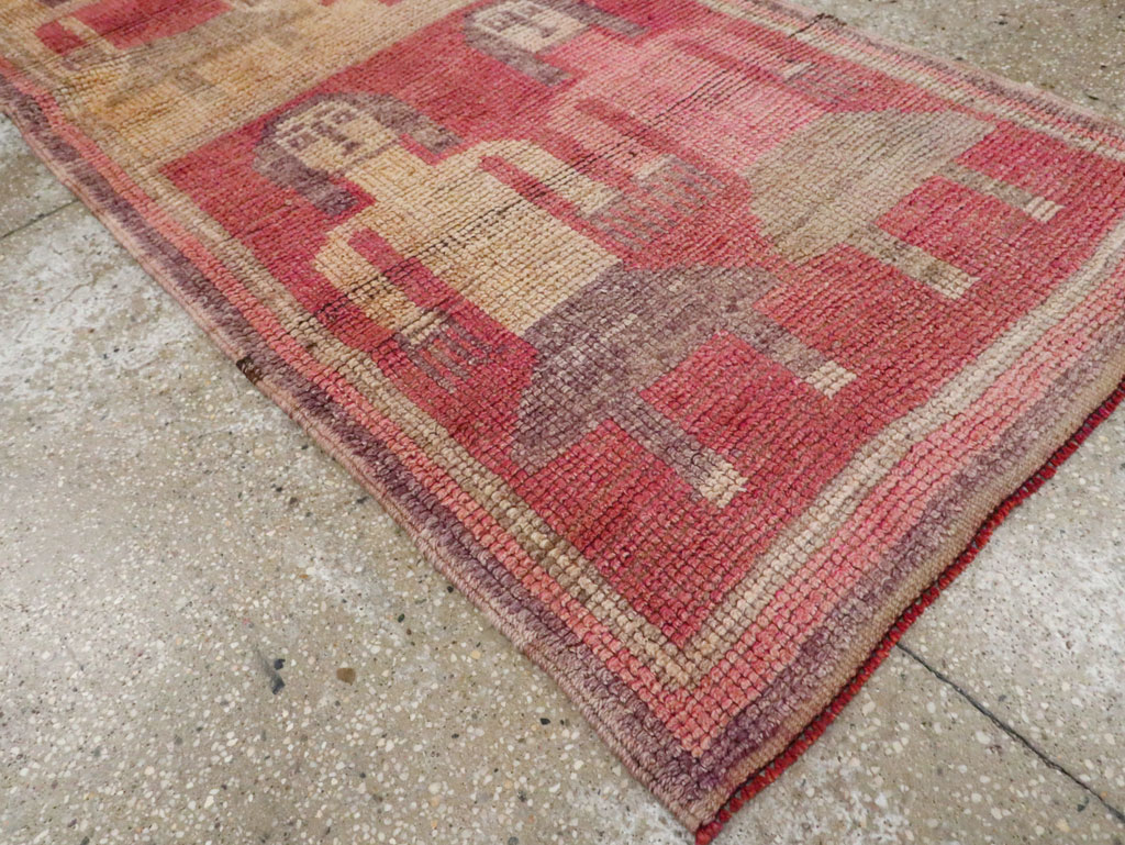 Vintage Turkish Anatolian Pictorial Runner, No.30494 - Gsblank