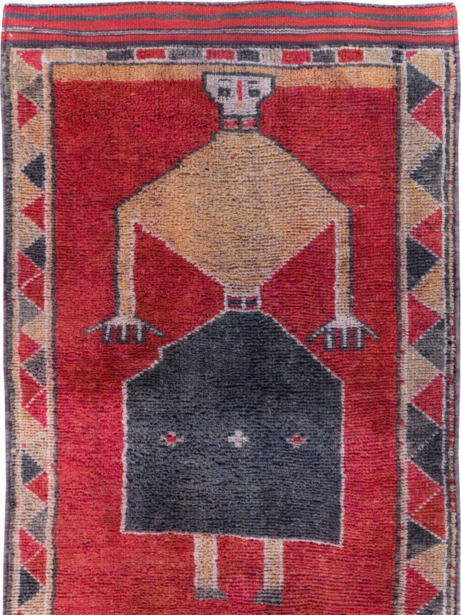Vintage Turkish Anatolian Pictorial Runner, No.30495 - Gsblank