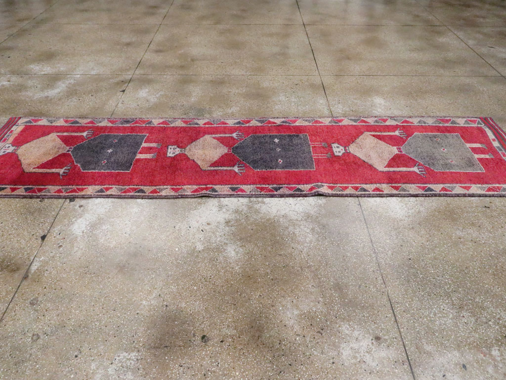 Vintage Turkish Anatolian Pictorial Runner, No.30495 - Gsblank