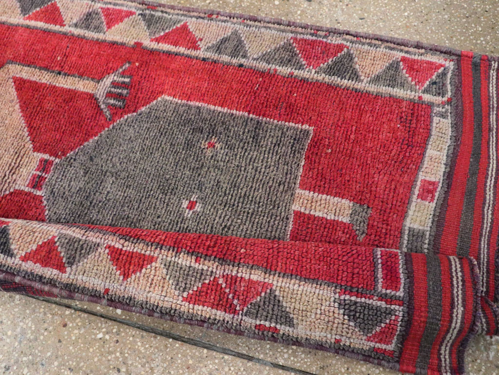 Vintage Turkish Anatolian Pictorial Runner, No.30495 - Gsblank