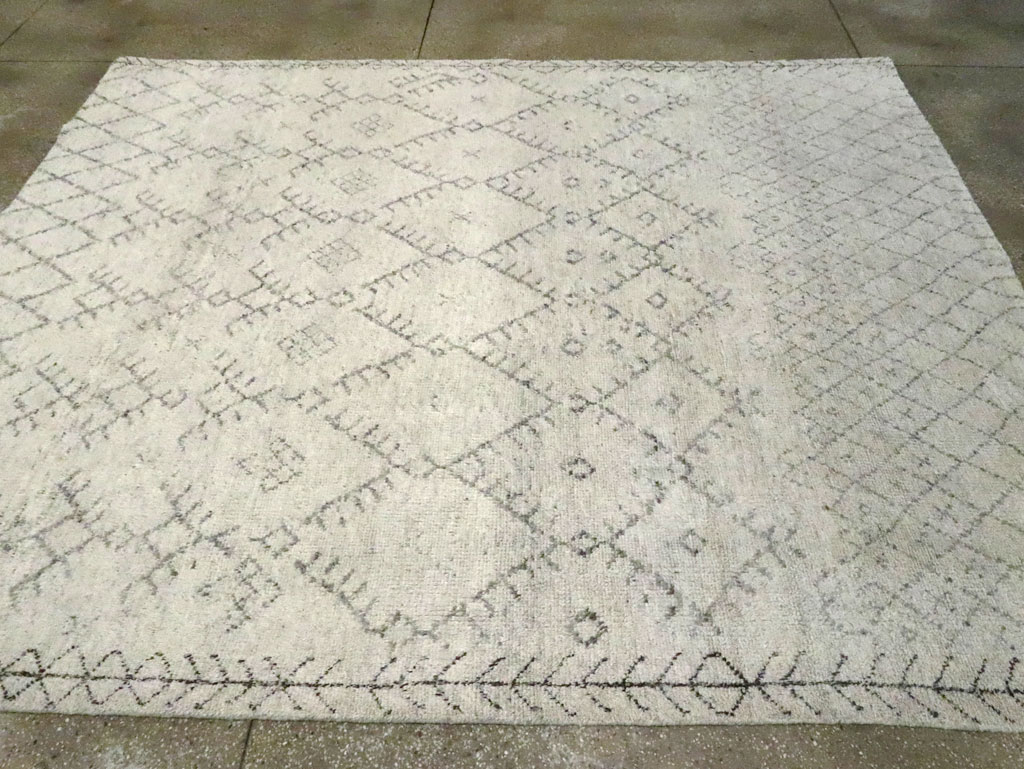 Contemporary Moroccan Small Room Size Carpet, No.30498 - Gsblank