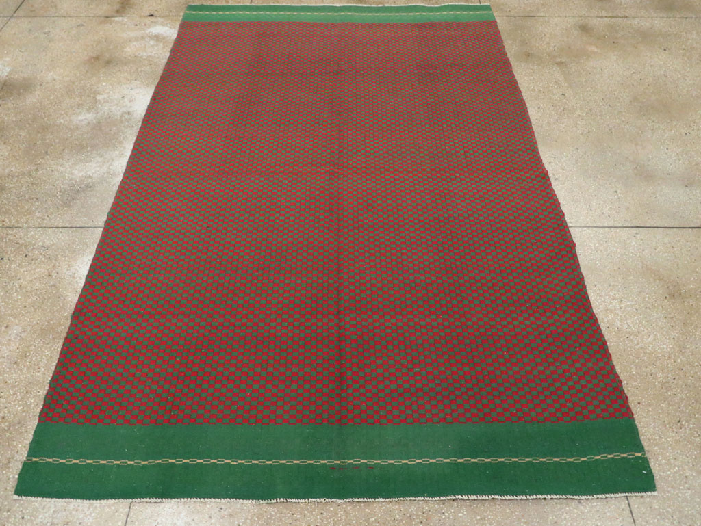 Vintage Turkish Flatweave Kilim Accent Rug, No.30499 - Gsblank