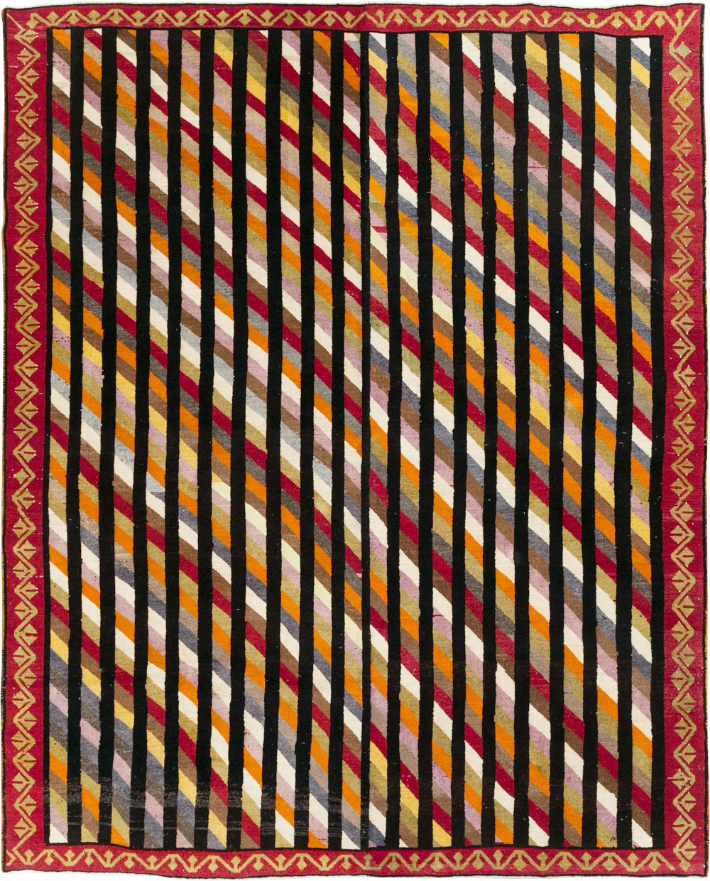 Vintage Turkish Anatolian Art Deco Style Small Room Size Carpet, No.30551 - Gsblank