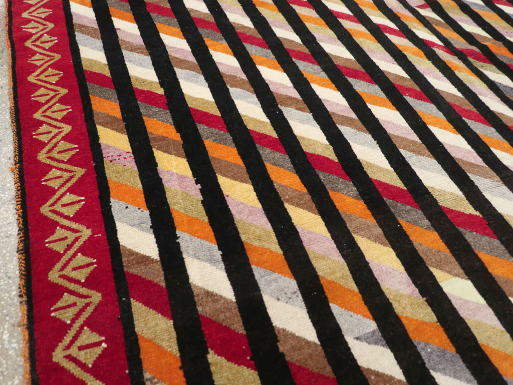 Vintage Turkish Anatolian Art Deco Style Small Room Size Carpet, No.30551 - Gsblank