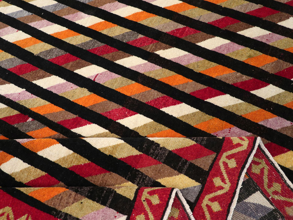 Vintage Turkish Anatolian Art Deco Style Small Room Size Carpet, No.30551 - Gsblank