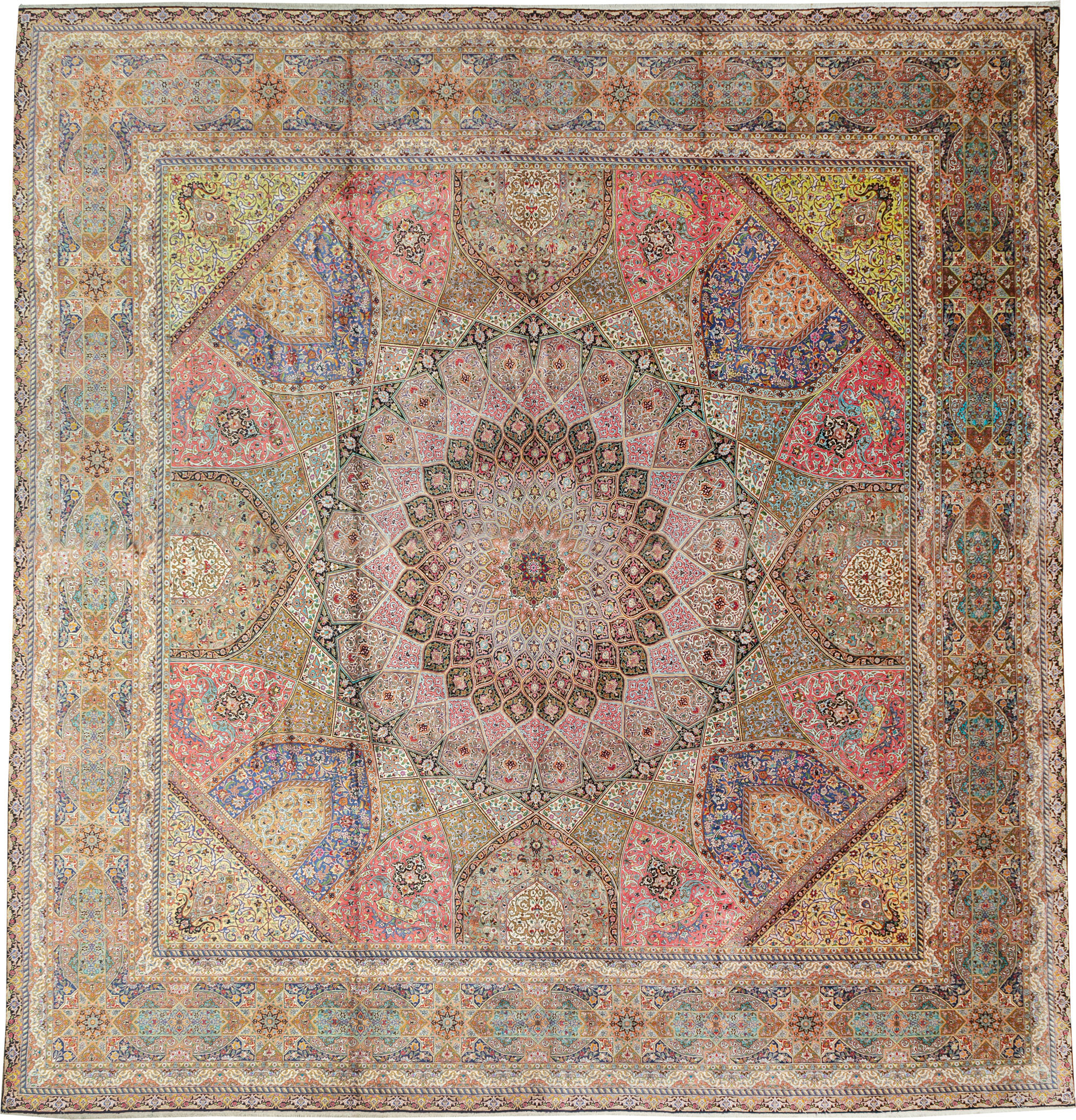 Modern Persian Silk Quom Square Oversize Carpet, No.30556 - Gsblank