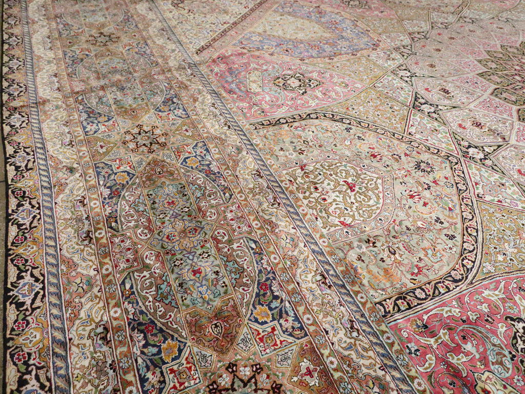 Modern Persian Silk Quom Square Oversize Carpet, No.30556 - Gsblank