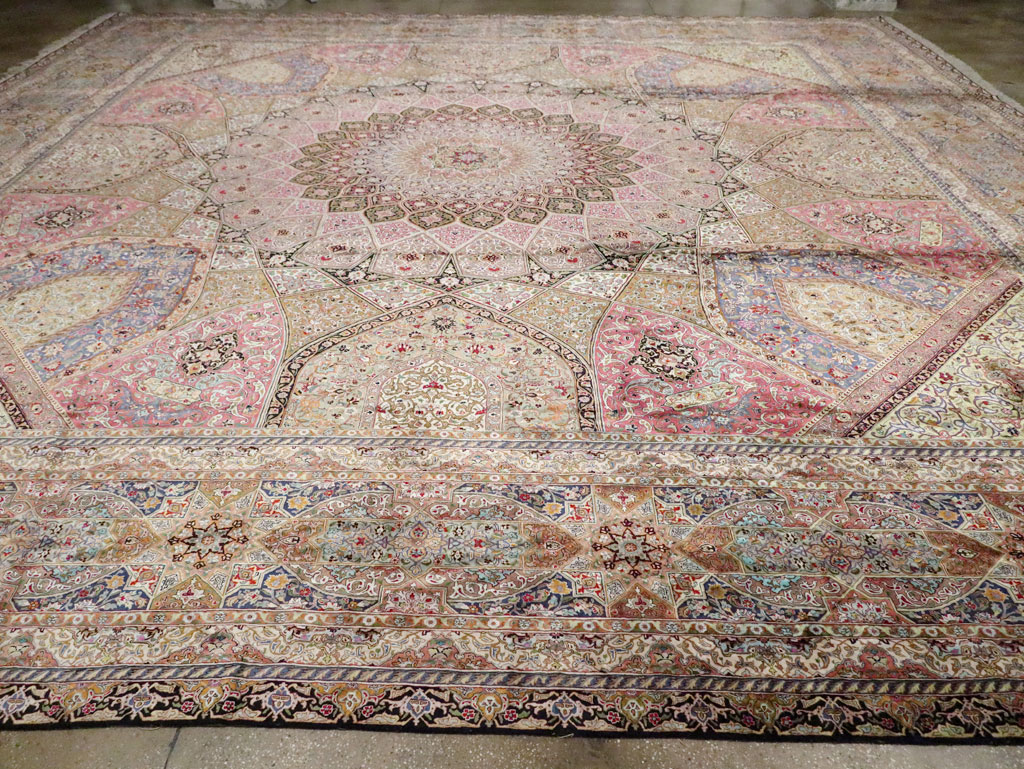 Modern Persian Silk Quom Square Oversize Carpet, No.30556 - Gsblank