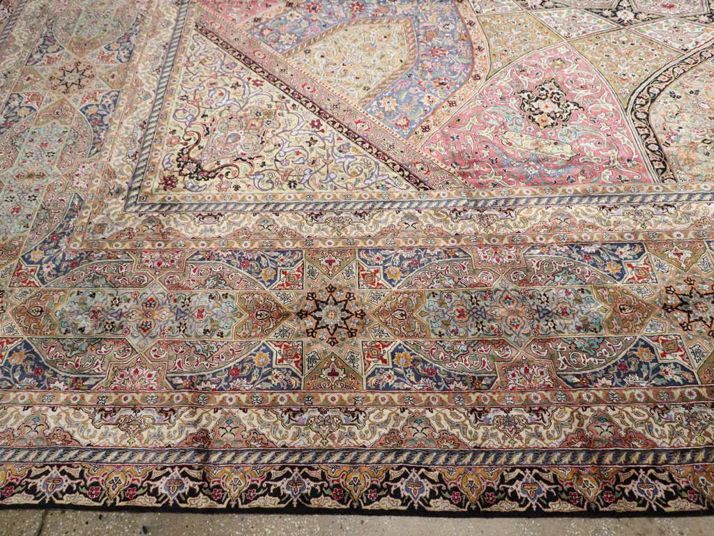 Modern Persian Silk Quom Square Oversize Carpet, No.30556 - Gsblank