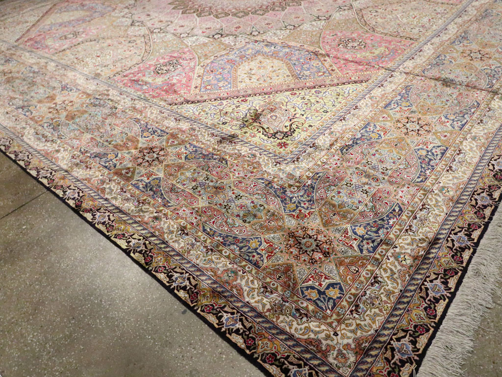 Modern Persian Silk Quom Square Oversize Carpet, No.30556 - Gsblank