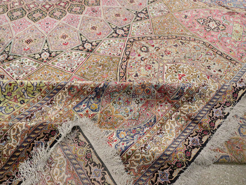 Modern Persian Silk Quom Square Oversize Carpet, No.30556 - Gsblank